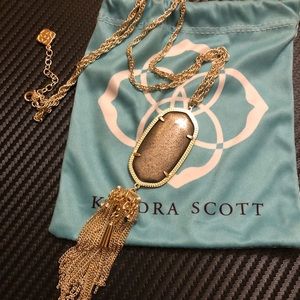 NWT Kendra Scott Rayne necklace in gold and pyrite